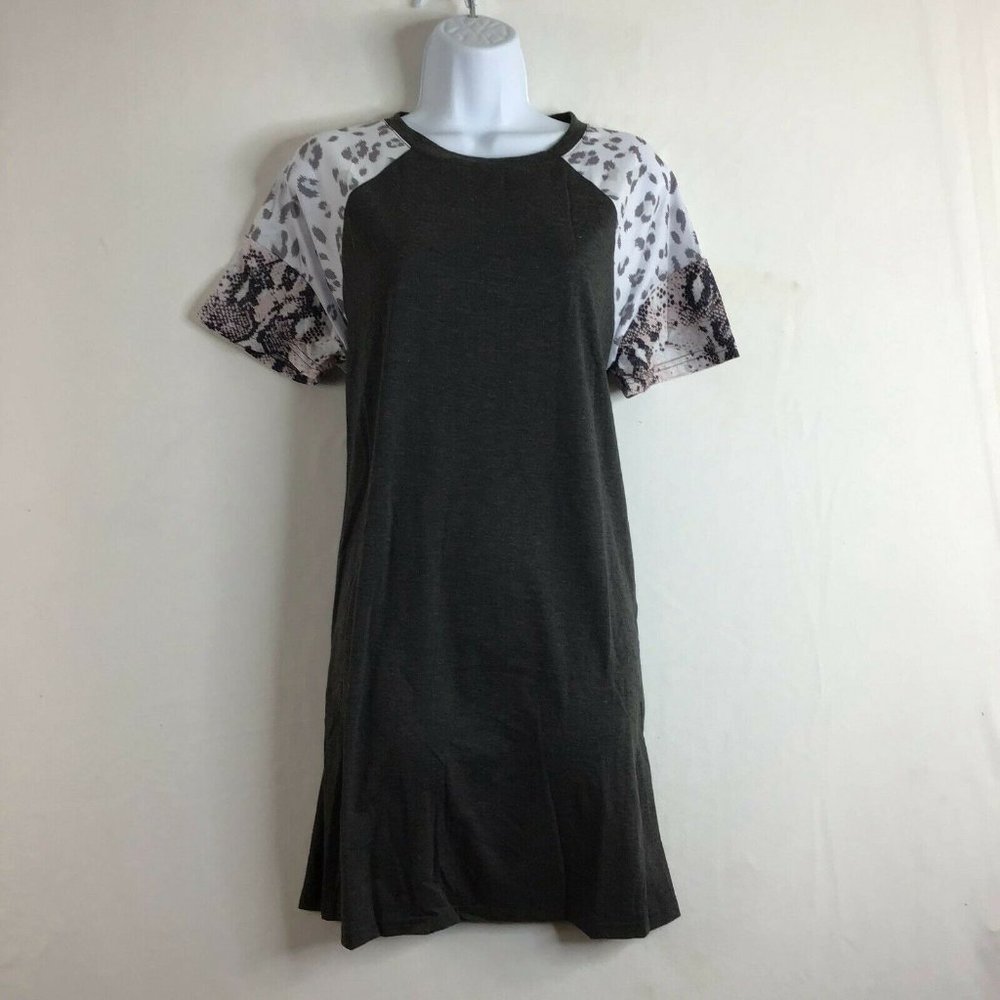 Amasoo Women's Black Short Sleeve Round Neck Tunic T Shirt Top Size Large